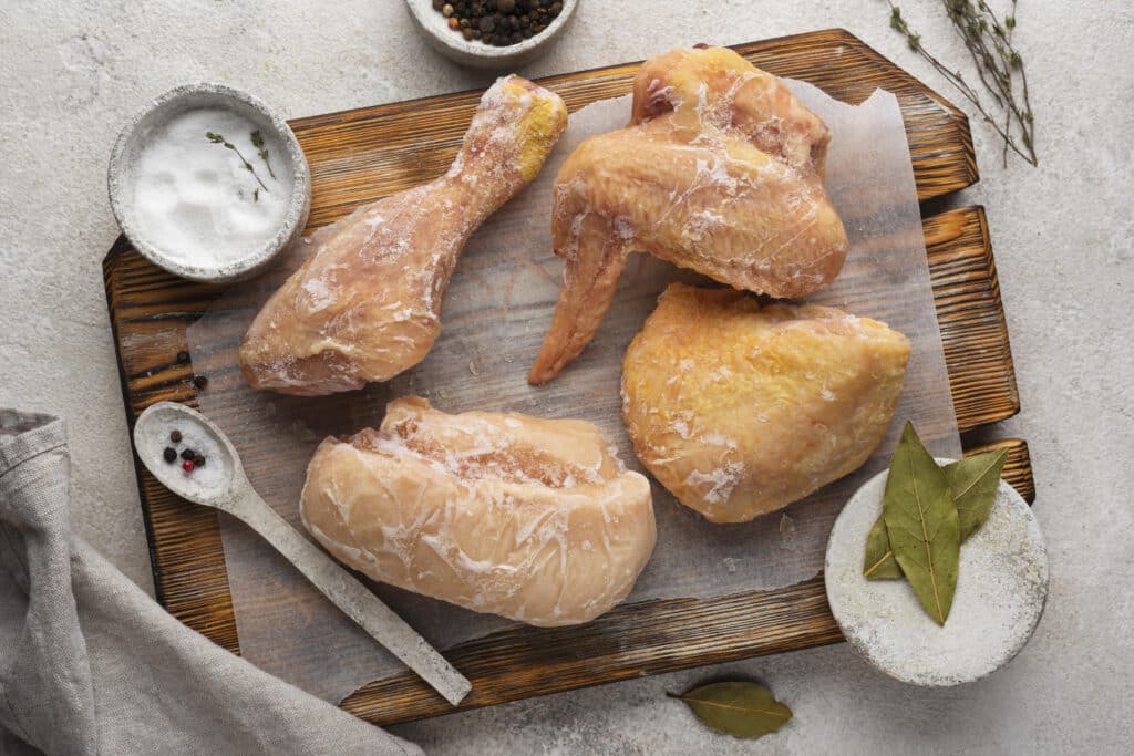 Arrangement frozen chicken table 1024x683